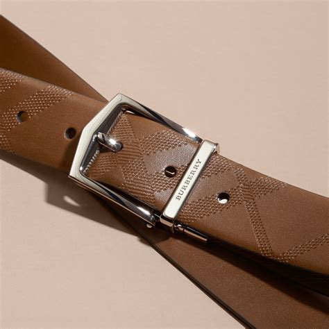 burberry reversible embossed check leather belt|Burberry haymarket check belt.